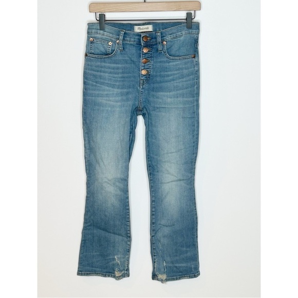Madewell Cali Demi-Boot Jeans in Bess Wash: Button-Front Edition Size 26 - Picture 4 of 13